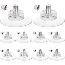 GORGECRAFT 12 Sets License Plate Suction Cups Hooks Clear 1.26" Silicone Transparent PVC Suctions Cup Holders Pads Sucker Bathroom Kitchen Shelf Accessories with M6 Cap Nut for Shade Glass