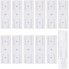 GORGECRAFT 12 Sets White Adhesive Punch Free Socket Holder Power Strip Fixator Surge Protector Mount Plug-in Desktop Socket Fixer Wall-Mounted Cable Patch Board Hanging Organizer for Home Office