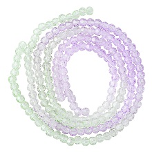 Transparent Glass Beads Strands, Faceted, Round, Lilac, 4~4.5mm, Hole: 1mm, about 90~95pcs/strand, 13.98''(35.5cm), 2 Strands/set