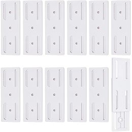 GORGECRAFT 12 Sets White Adhesive Punch Free Socket Holder Power Strip Fixator Surge Protector Mount Plug-in Desktop Socket Fixer Wall-Mounted Cable Patch Board Hanging Organizer for Home Office