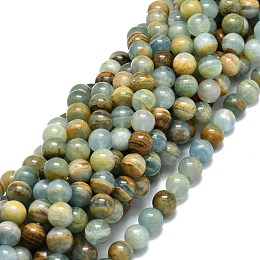 Honeyhandy Natural Blue Calcite Beads Strands, Round, 10mm, Hole: 1mm, about 37pcs/strand, 15.55''(39.5cm)