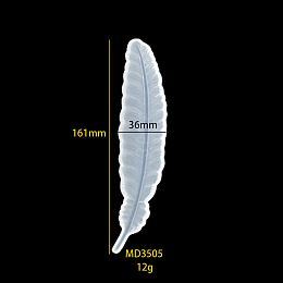 Honeyhandy Bookmark Molds Silicone Molds, for UV Resin, Epoxy Resin Jewelry Making, Feather, White, 161x36mm