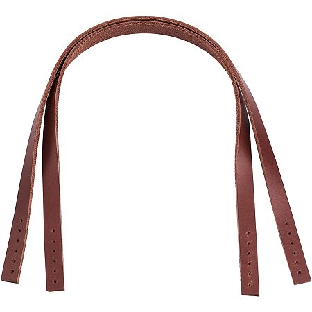 Arricraft 2pcs 15.9 inch Cowhide Leather Purses Straps Handbags Strap Replacement Handle Handmade Leather Bag Strap for Shoulder Bag Purse Making Supplies (Sienna)