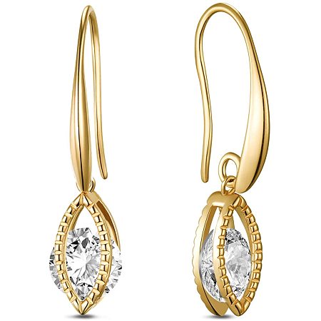 SHEGRACE Wedding Earrings for Bridesmaids, Rose Gold/Gold Plated Hook Earrings, Oval Dangle Earring Drop Earrings