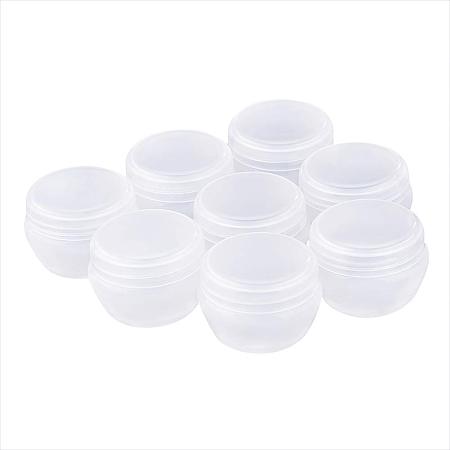 BENECREAT 18 Pack 20G/20ML White Frosted Container Jars with Inner Liner for Makeup, Creams, Cosmetic Beauty Product Samples