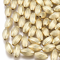 Honeyhandy CCB Plastic Beads, Corrugated Rice, Light Gold, 10.5x5.5mm, Hole: 1.4mm