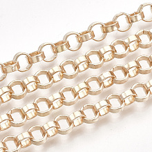 Honeyhandy Iron Rolo Chains, Belcher Chain, with Spool, Unwelded, Light Gold, 5x2mm, about 82.02 Feet(25m)/roll