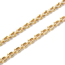 Honeyhandy Brass Link Chains, U Shape, Unwelded, Light Gold, 9.5x5x2mm