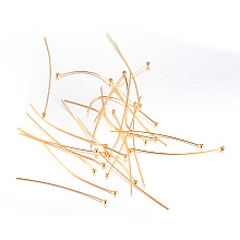 Honeyhandy Brass Ball Head Pins, Light Gold, 40x0.7mm, 21 Gauge, Head: 1mm