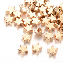 Honeyhandy Brass Beads, Star, Light Gold, 5.5x6x2.5mm, Hole: 1mm