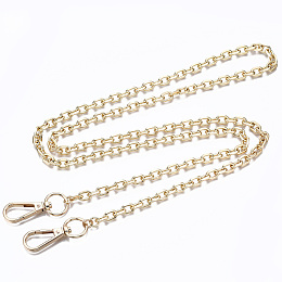 Honeyhandy Bag Chains Straps, Iron Cable Link Chains, with Alloy Swivel Clasps, for Bag Replacement Accessories, Light Gold, 110x0.75cm