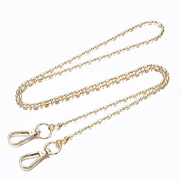 Honeyhandy Bag Chains Straps, Brass Ball Chains, with Alloy Swivel Clasps, for Bag Replacement Accessories, Light Gold, 110x0.3cm