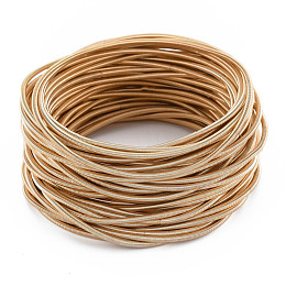 PandaHall Elite Spring Bracelets, Minimalist Bracelets, Steel French Wire Gimp Wire, for Stackable Wearing, Light Gold, 12 Gauge, 2mm, Inner Diameter: 58.5mm