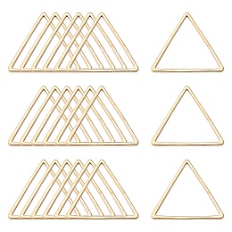 Honeyhandy Brass Linking Rings, Triangle, Light Gold, 21x23x1mm