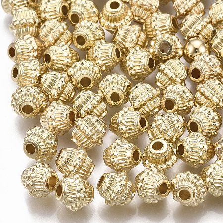 CCB Plastic Beads, Barrel, Light Gold, 7x7mm, Hole: 2mm