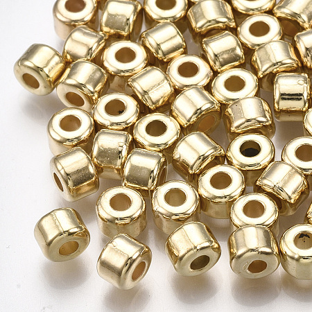 Honeyhandy CCB Plastic Spacer Beads, Column, Light Gold, 5.5x4mm, Hole: 2mm