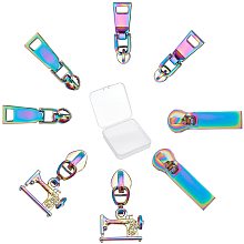 GORGECRAFT 4 Styles Rainbow Zipper #5 Sliders Auto Lock Zipper Pulls #3 Replacement Repair Kit Bulk Teeth Zipper Head for DIY Sewing Tailor Craft Bags Clothing