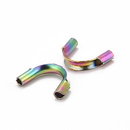 Honeyhandy Ion Plating(IP) 316 Stainless Steel Wire Guardian and Protectors, Long-Lasting Plated, Rainbow Color, 4.5x7.5x1.5mm, Hole: 0.6mm