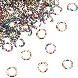 UNICRAFTALE About 100pcs Rainbow Jump Ring 5mm Open Jump Rings Stainless Steel Connetor Rings Jewelry Making Accessory 3.4mm Inner Diameter