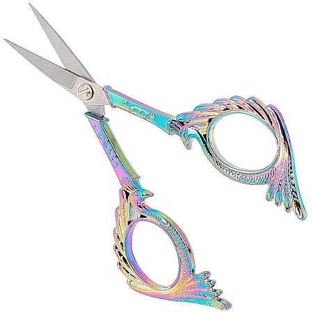 SUNNYCLUE 3cr13 Stainless Steel Scissors, with Zinc Alloy Handle, for Beauty Tools, Rainbow Color, 12.7x5.75x0.4cm