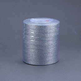 BENECREAT 250Yards (10 rolls X 25yd) 3/8-inch Wide Premium Glitter Metallic Sparkle Fabric Ribbon for Wedding, Holiday, Home Decoration, Gift Wrap (Silver)