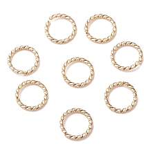 Honeyhandy 304 Stainless Steel Jump Rings, Open Jump Rings, Twisted, Real 24k Gold Plated, 16 Gauge, 10x1.3mm, Inner Diameter: 8mm