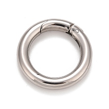 Honeyhandy 304 Stainless Steel Spring Gate Rings, for Keychain, Stainless Steel Color, 6 Gauge, 24x4mm