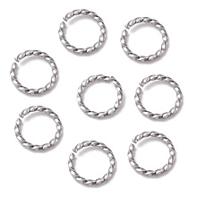 Honeyhandy 304 Stainless Steel Jump Rings, Open Jump Rings, Twisted, Stainless Steel Color, 16 Gauge, 10x1.3mm, Inner Diameter: 8mm