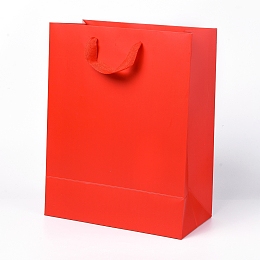 Honeyhandy Kraft Paper Bags, with Handles, Gift Bags, Shopping Bags, Rectangle, Red, 32x25x13.2cm