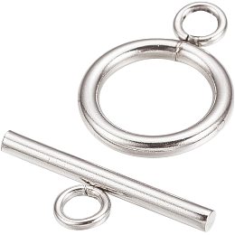 UNICRAFTALE About 100 Sets 304 Stainless Steel Toggle Clasps Silver Tone Bar and Ring Clasps End Clasps Connectors Jewelry Components for Bracelet Necklace Jewelry Making