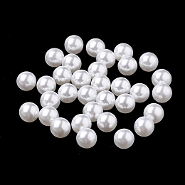 Honeyhandy Eco-Friendly Plastic Imitation Pearl Beads, High Luster, Grade A, No Hole Beads, Round, White, 3mm