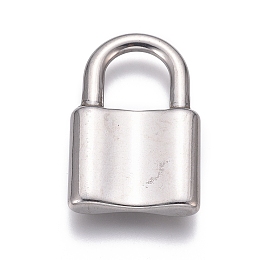 Honeyhandy 304 Stainless Steel Pendants, Padlock, Stainless Steel Color, 31x20x4mm, Hole: 10x11mm