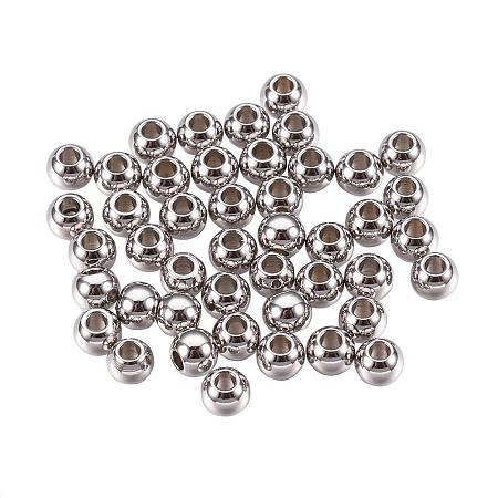 ARRICRAFT 304 Stainless Steel Bead Spacers, Rondelle, Stainless Steel Color, 4x3mm, Hole: 1.5mm