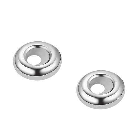 BENECREAT 2 PCS Sterling Silver Beads Round Stoppers with Rubber for Jewelry Making Handmade Bracelets Accessories Crafts Decoration - Hole Size 3mm