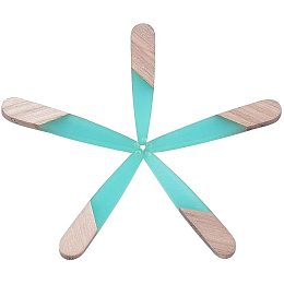 CHGCRAFT 50pcs Resin Wood Pendants Teardrop Resin and Wood Pendants for Women Necklace Bracelets Jewelry Making DIY Crafts Hole 1.2mm, Turquoise