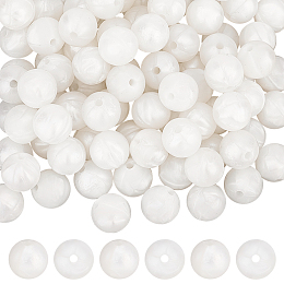 OLYCRAFT Food Grade Eco-Friendly Silicone Beads, Chewing Beads For Teethers, DIY Nursing Necklaces Making, Round, Snow, 12mm, Hole: 2mm