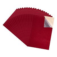 BENECREAT 40PCS Velvet (Dark Red) Fabric Sticky Back Adhesive Back Sheets, A4 Sheet (8.27" x 11.69"), Self-Adhesive, Durable and Water Resistant, Multi-Purpose, Ideal for Art and Craft Making