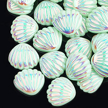 Honeyhandy Resin Cabochons, AB Color, Shell, Aquamarine, 21x19x6mm