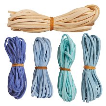 Honeyhandy 5 Strands 5 Colors Faux Suede Cord, Faux Suede Lace, Mixed Color, 2.5~2.8x1.5mm, about 1.09 yards(1m)/strand, 1 strand/color