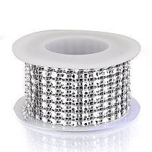 Honeyhandy 8 Rows Plastic Diamond Mesh Wrap Roll, Rhinestone Ribbon, with Spool, for Wedding, Birthday, Baby Shower, Arts & Crafts, Clear, 40x1mm, about 6.56 Feet(2m)/roll