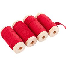 Arricraft 4 Rolls Christmas Velvet Ribbon, 4.5m Red Single Sided Vintage Satin Ribbon Rolls Velvet Webbing Trim Clothing Suitable for DIY Crafts Gift Wrapping Jewelry Making Wedding Decorating