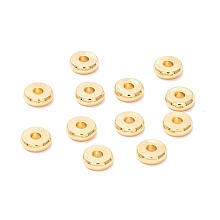 Honeyhandy 202 Stainless Steel Beads, Disc/Flat Round, Real 18K Gold Plated, 6x2mm, Hole: 2mm