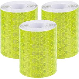 GORGECRAFT 3 Rolls 2'' X 9.8ft Reflective Tape Yellow Waterproof Self-Adhesive High Visibility Outdoor Safety Warning Tape Sticker for Car Truck Motorcycle Boat Camper 3m x 5cm Per Roll