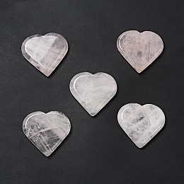 Honeyhandy Natural Rose Quartz Display Decorations, Home Decorations, Heart, 42~43x45~46x8mm