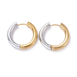 Honeyhandy Two Tone 304 Stainless Steel Hinged Hoop Earrings for Women, Golden & Stainless Steel Color, 6 Gauge, 23x24.5x4mm, Pin: 1mm