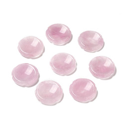 Honeyhandy Natural Rose Quartz Worry Stones, Flower Shape, 37.5~38x38x7~7.5mm