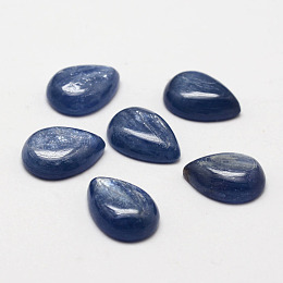 Honeyhandy Teardrop Natural Kyanite/Cyanite/Disthene Cabochons, 14x10x4.5~5mm