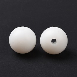 Honeyhandy Luminous Silicone Beads, Chewing Beads For Teethers, DIY Nursing Necklaces Making, Round, White, 12x11.5mm, Hole: 2mm