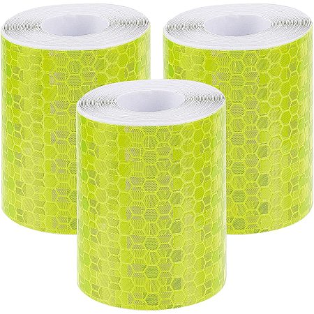 GORGECRAFT 3 Rolls 2'' X 9.8ft Reflective Tape Yellow Waterproof Self-Adhesive High Visibility Outdoor Safety Warning Tape Sticker for Car Truck Motorcycle Boat Camper 3m x 5cm Per Roll