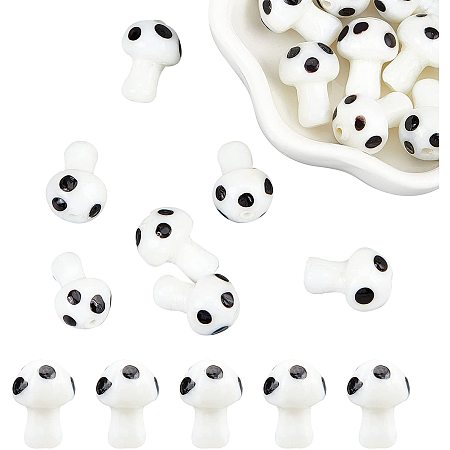 Arricraft 20 Pcs Mushroom Beads, 0.63×0.47